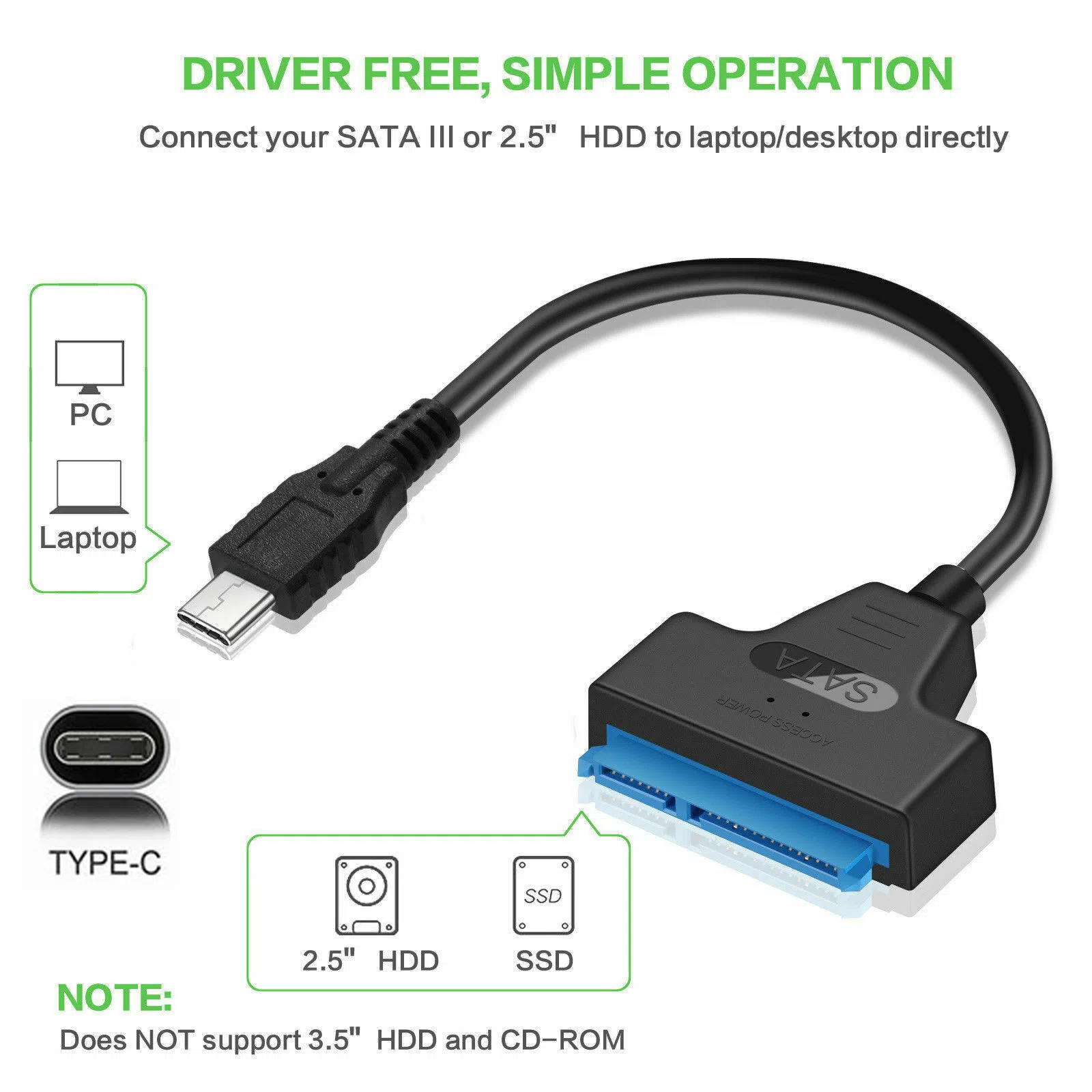 Type-C to SATA HDD Adapter Cable