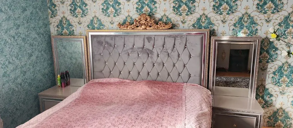 Wooden bedroom set, Silver color - Tenderyard