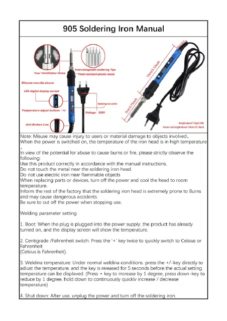 Electric Soldering Iron 905 | Электрический паяльник 905 — şəkil 5
