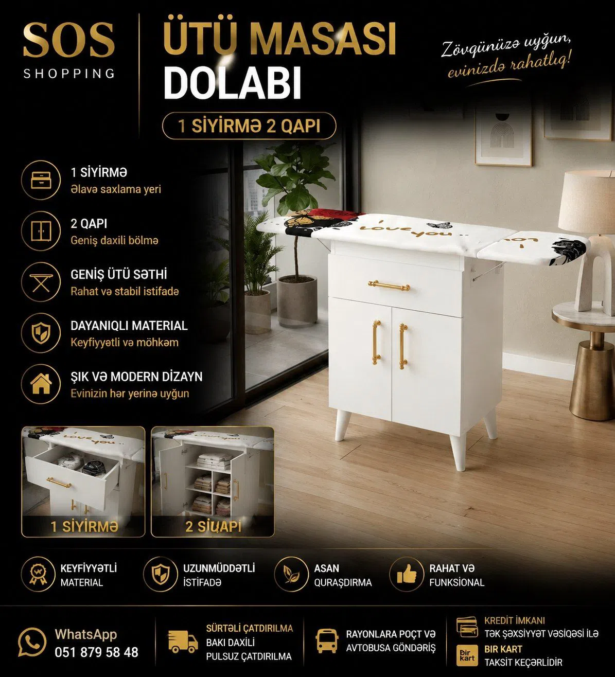 Standart ütü masası