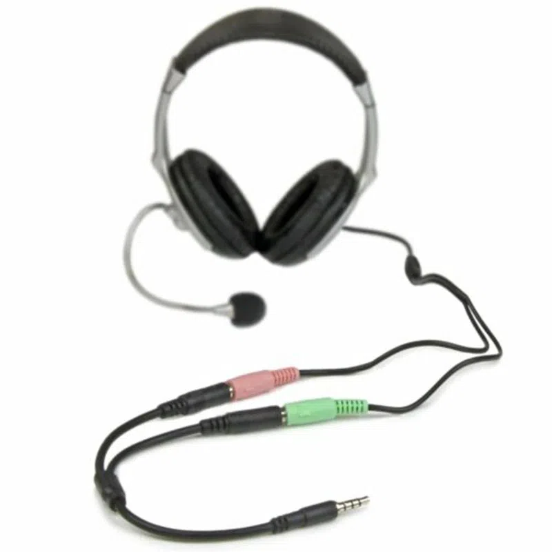 Black audio adapter (3.5 mm, 1 to 2) - Tenderyard