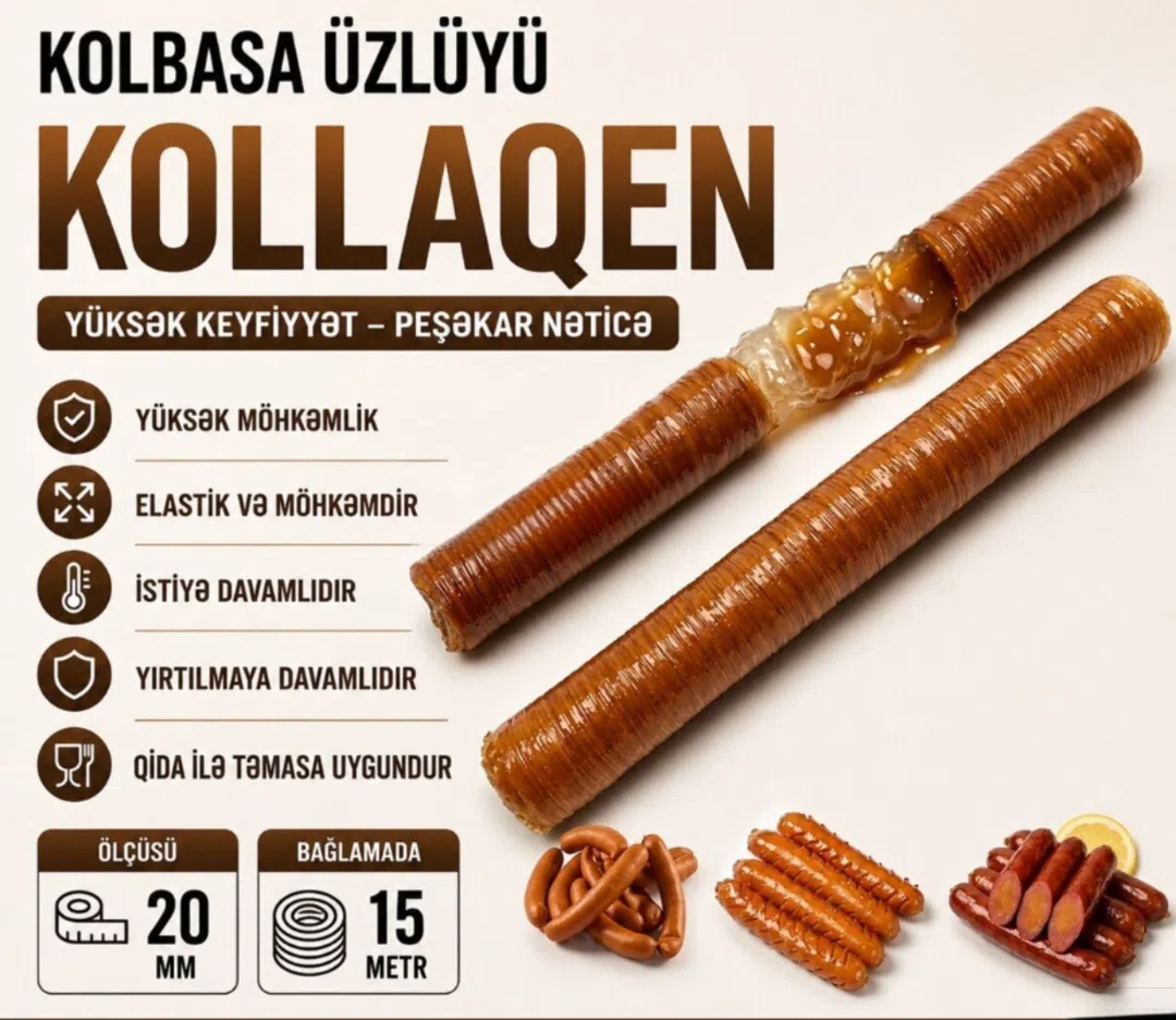 Ölçüsü 20 mm, kollagen kolbasa üzlüyü - Tenderyard