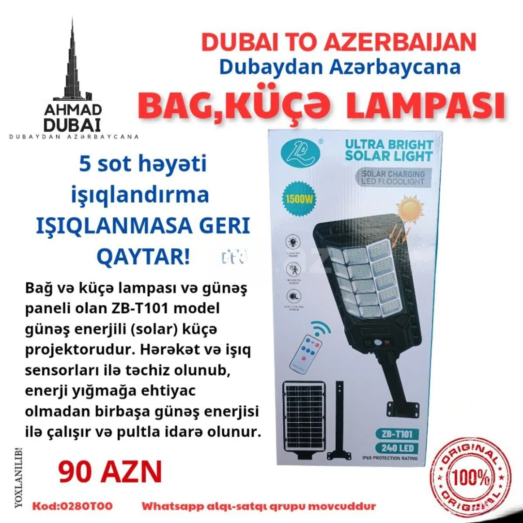 ZB-T101 Günəş enerjili küçə projektoru