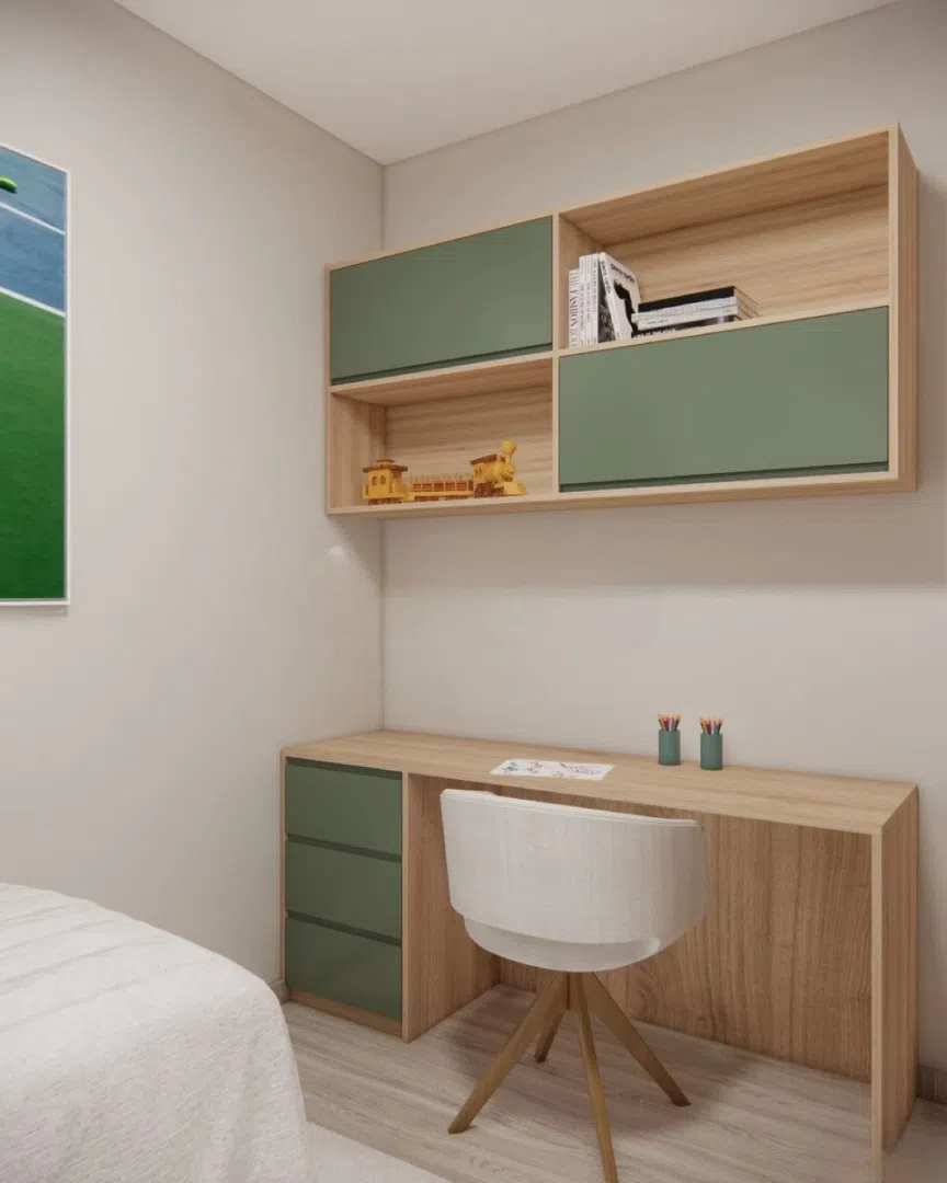Children's furniture set Wooden material, Green color - Tenderyard