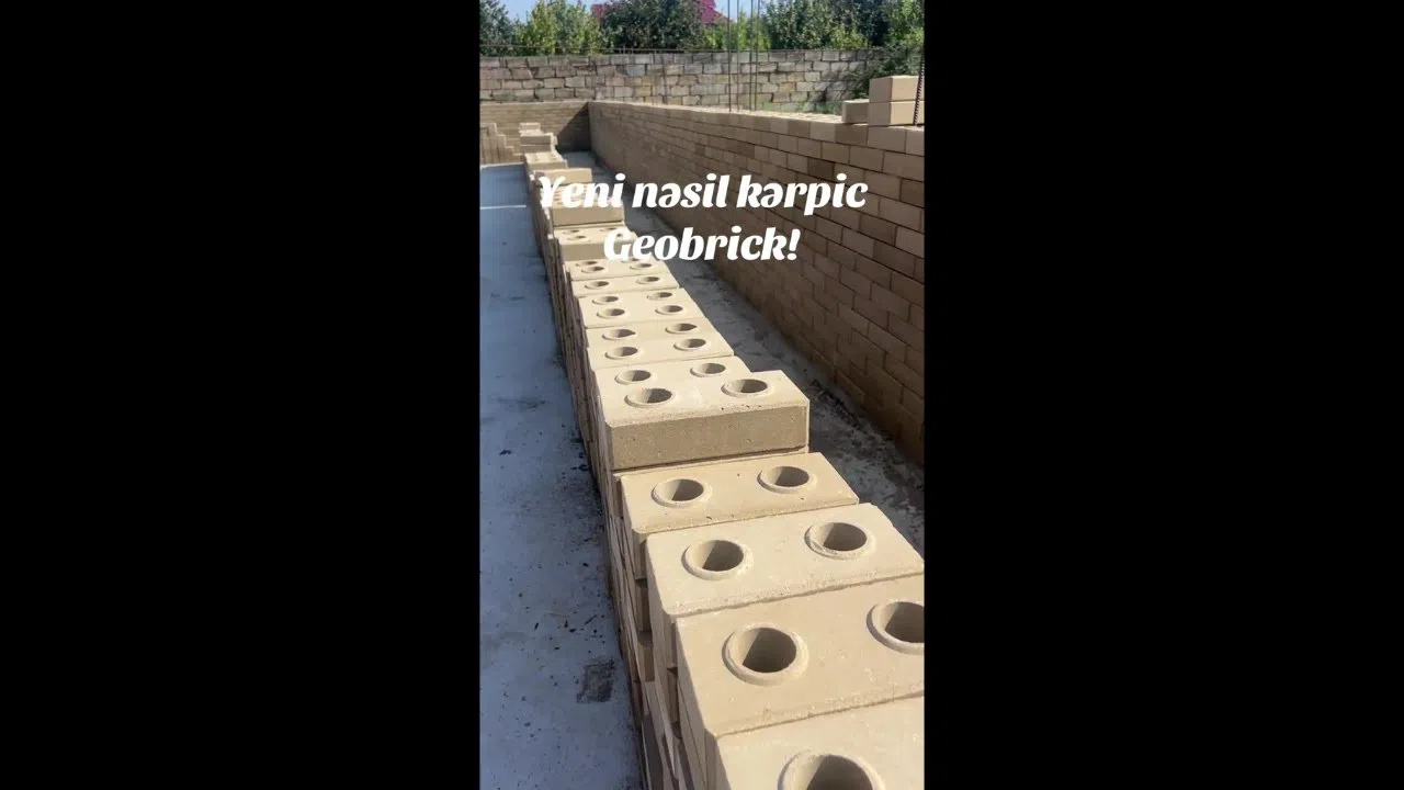 Geobrik kərpiclər, yüksək möhkəmlikli tikinti materialı — şəkil 23