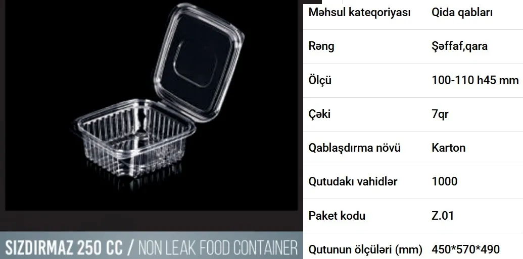 Sızdırmaz plastik qablar — şəkil 3