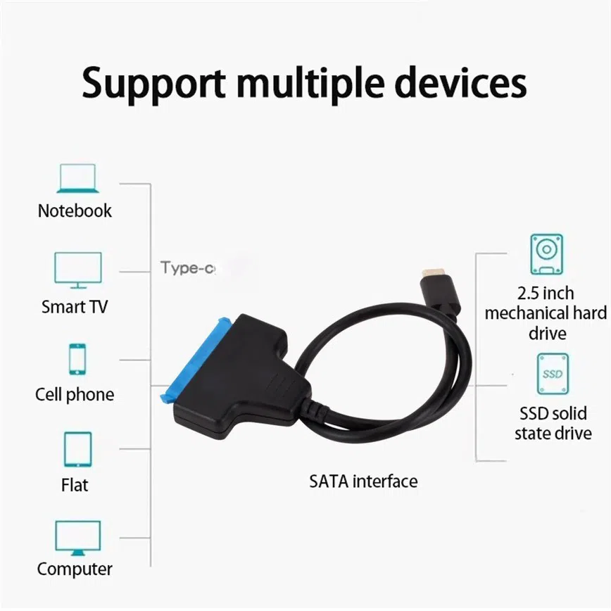 Type-C to SATA HDD Adapter Cable — şəkil 5