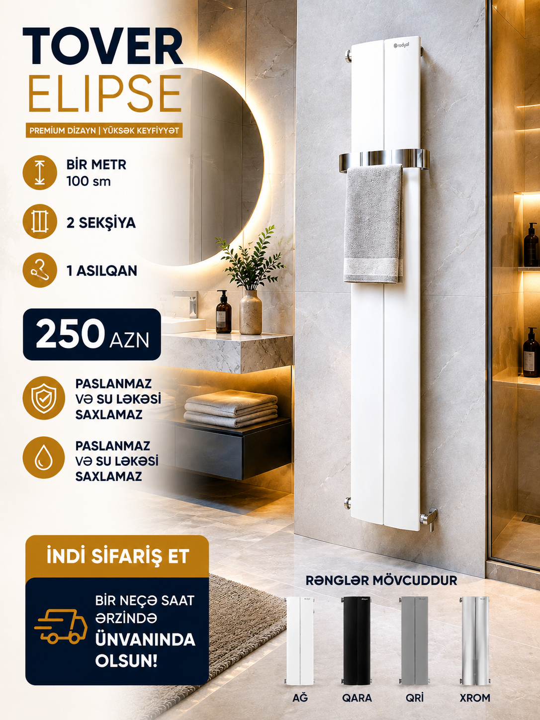 Ağ rəng dəsmal quruducusu