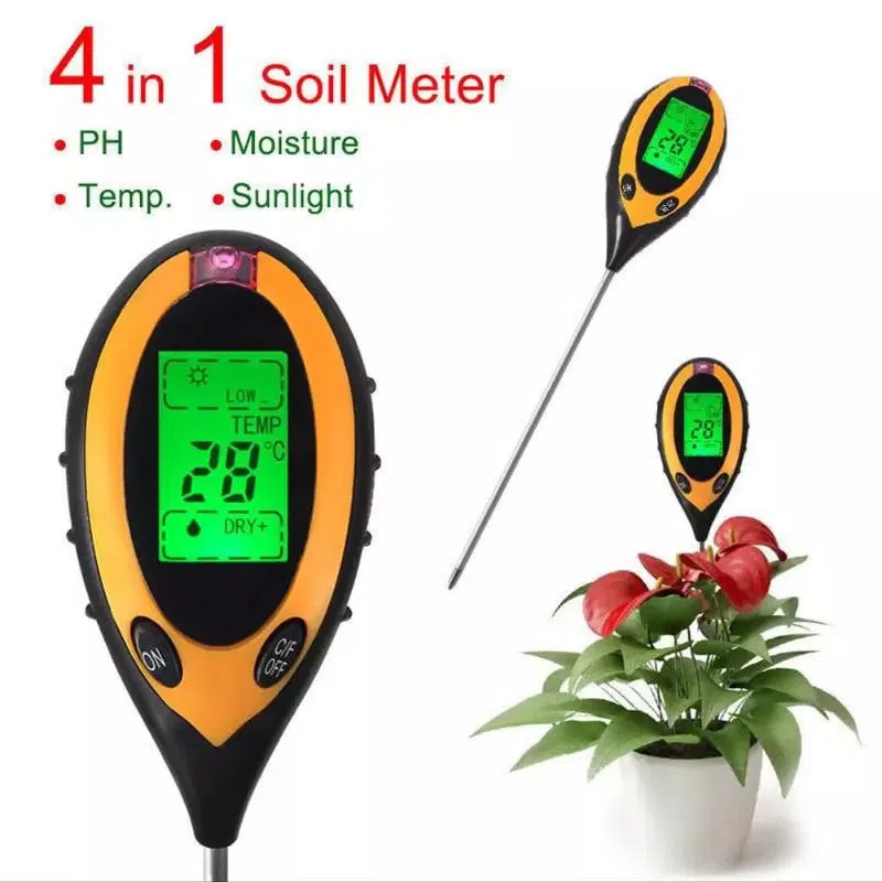 4-ü 1-də LCD Ekranlı Günəş İşığı, Temperatur, Rütubət və PH Ölçən - Tenderyard