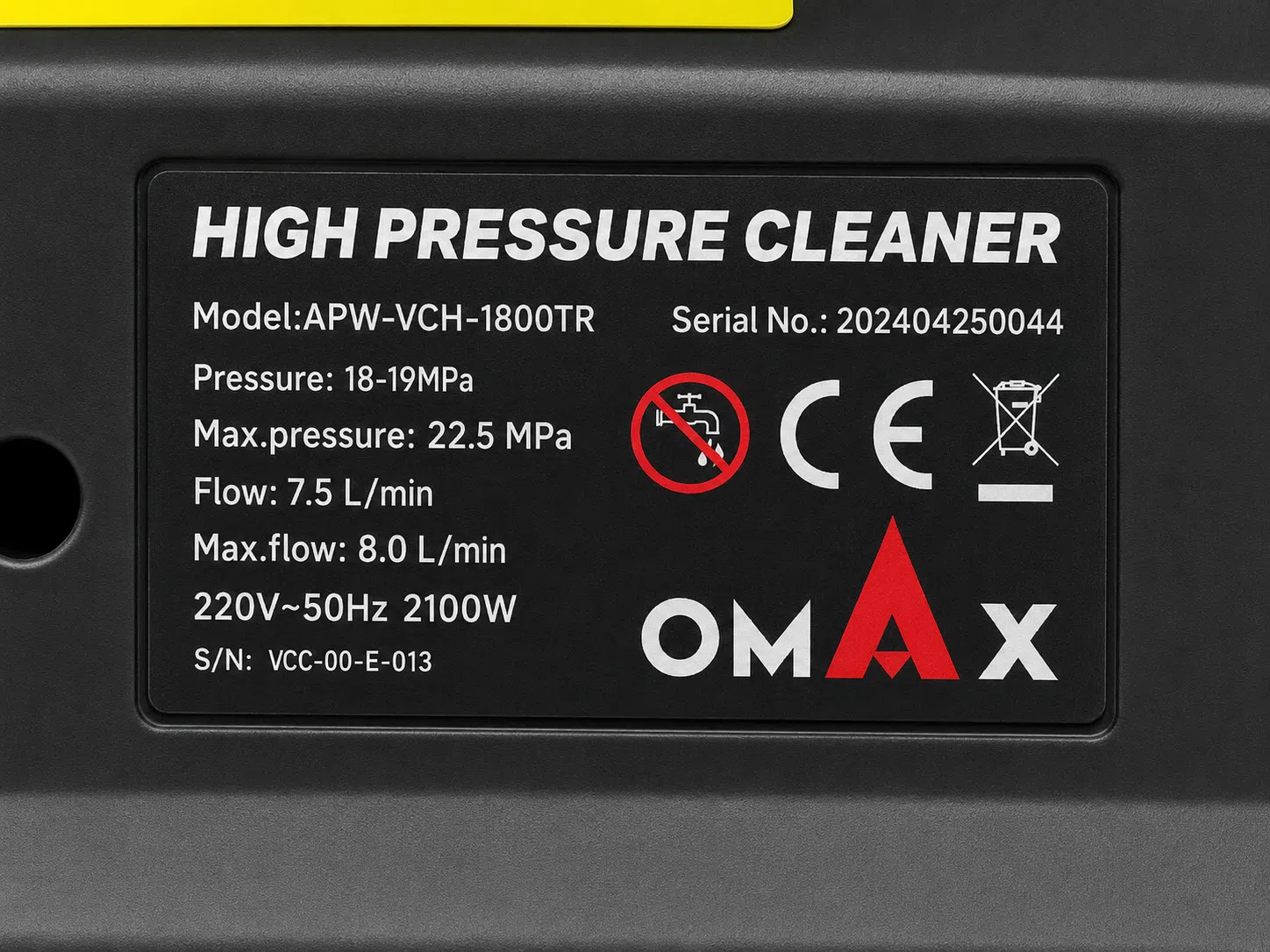 Omax APW-VCN-150PB Yüksək Təzyiqli Yuyucu, 3200W — şəkil 2