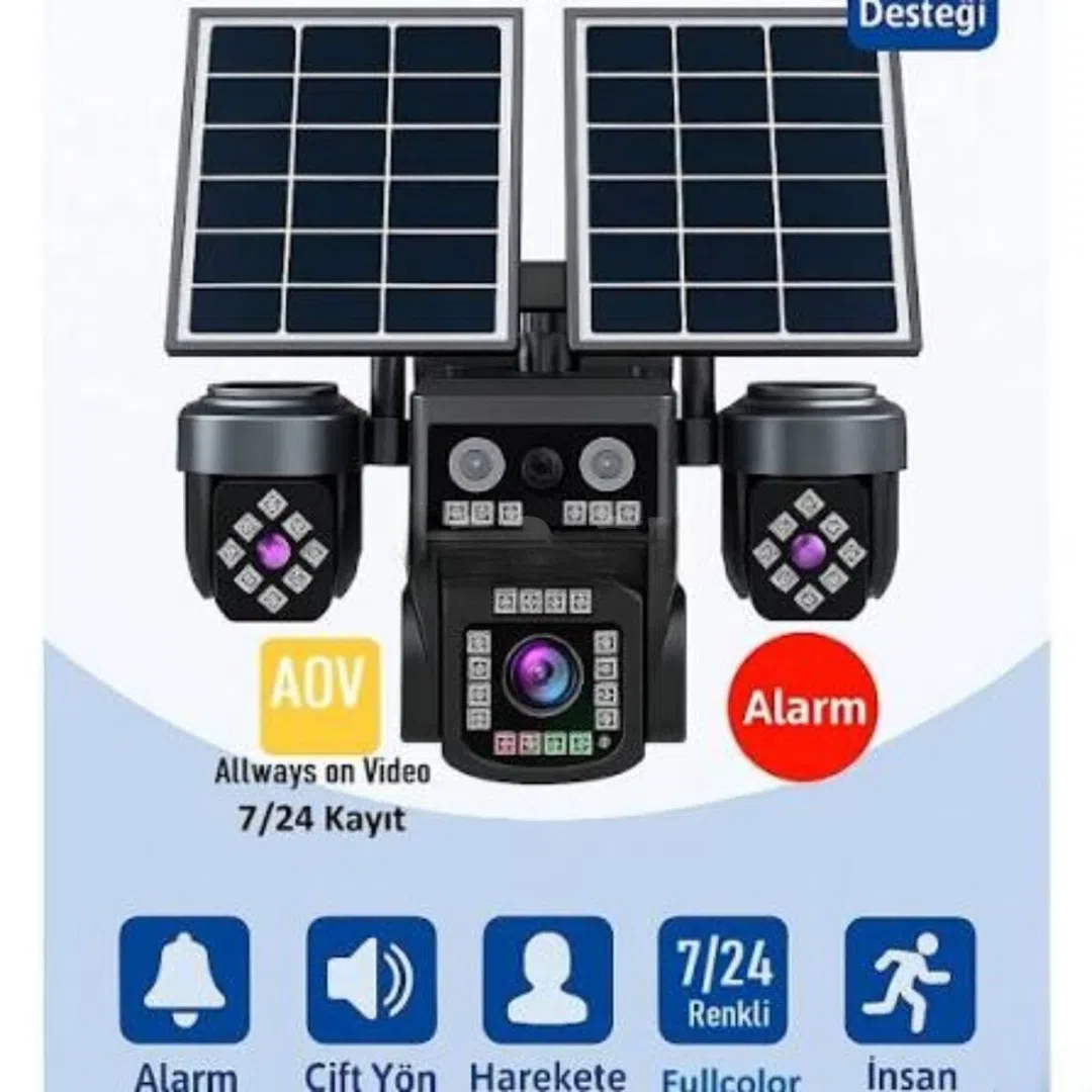 4G SIM kartlı solar 360° FHD 12MP/4K kamera - Tenderyard