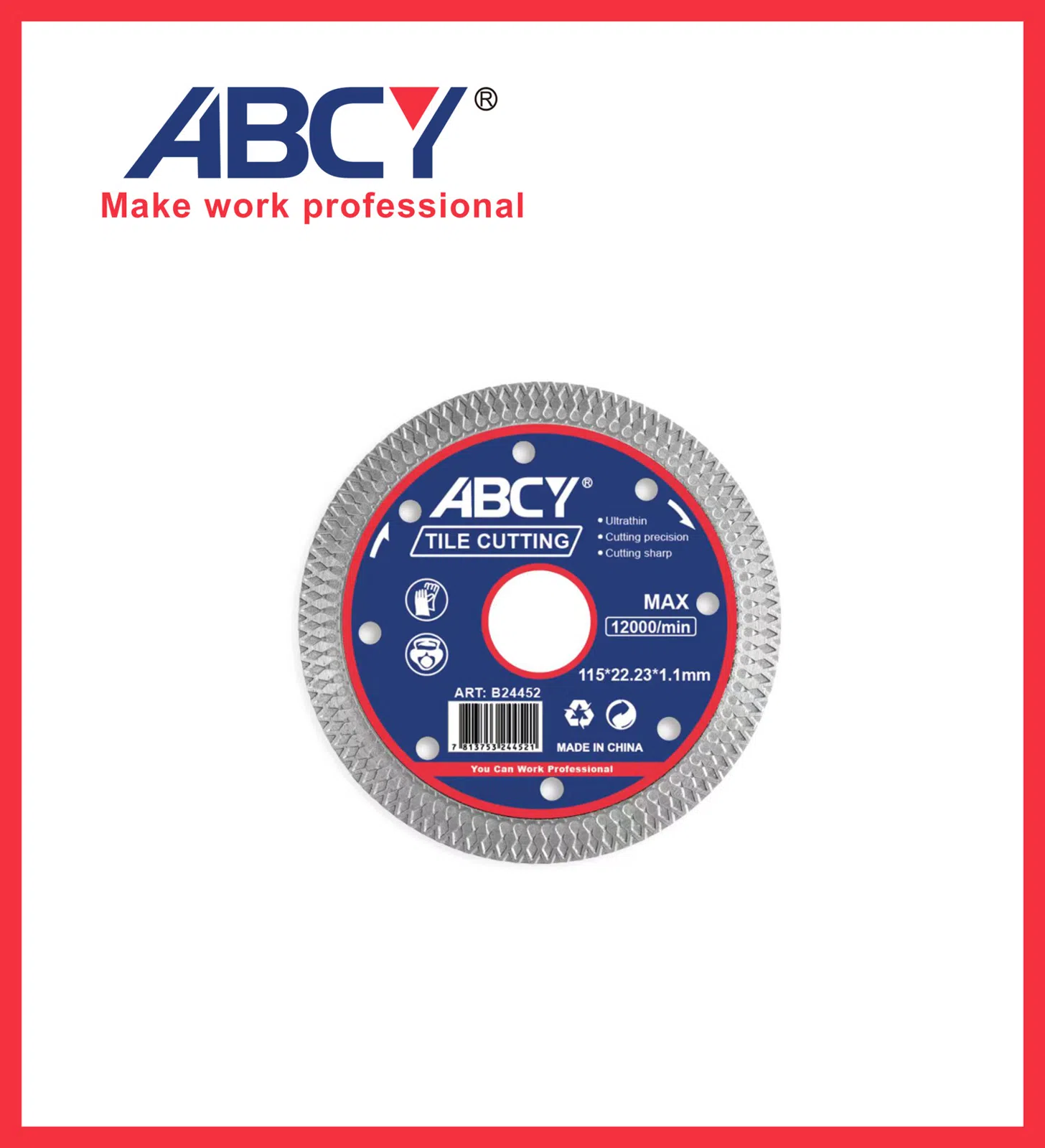 ABCY B24452 Kafel Kəsmə Diski, 115mm — şəkil 1