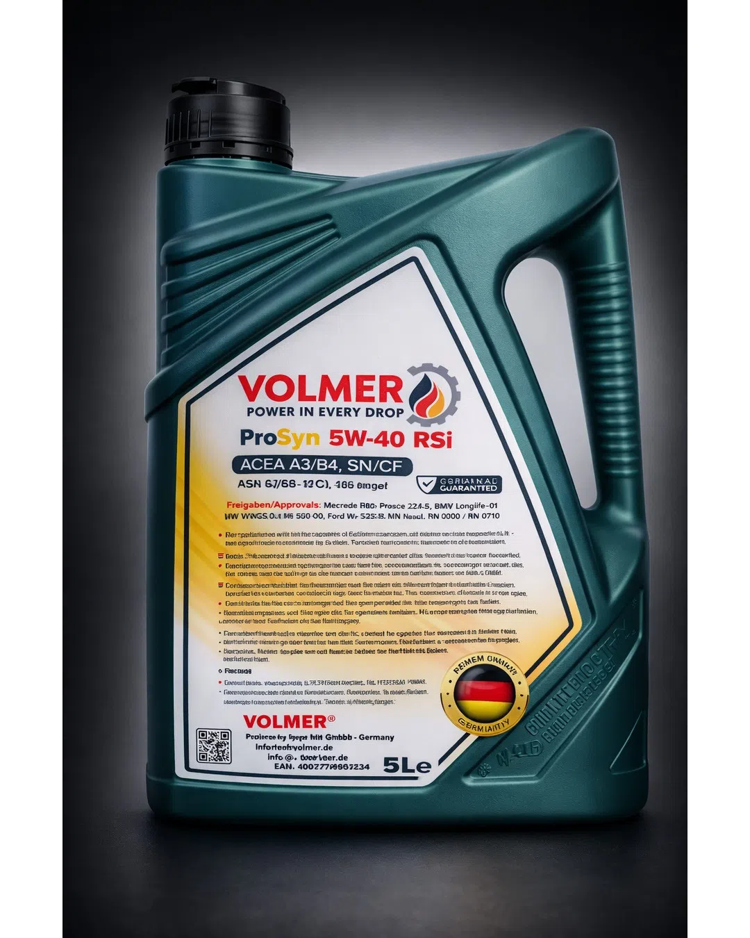 Volmer ProSyn 5W-40 RSi Sintetik Mühərrik Yağı, 5L — şəkil 2