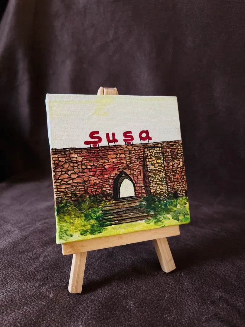 Shusha mini canvas 10x10cm with easel - Tenderyard