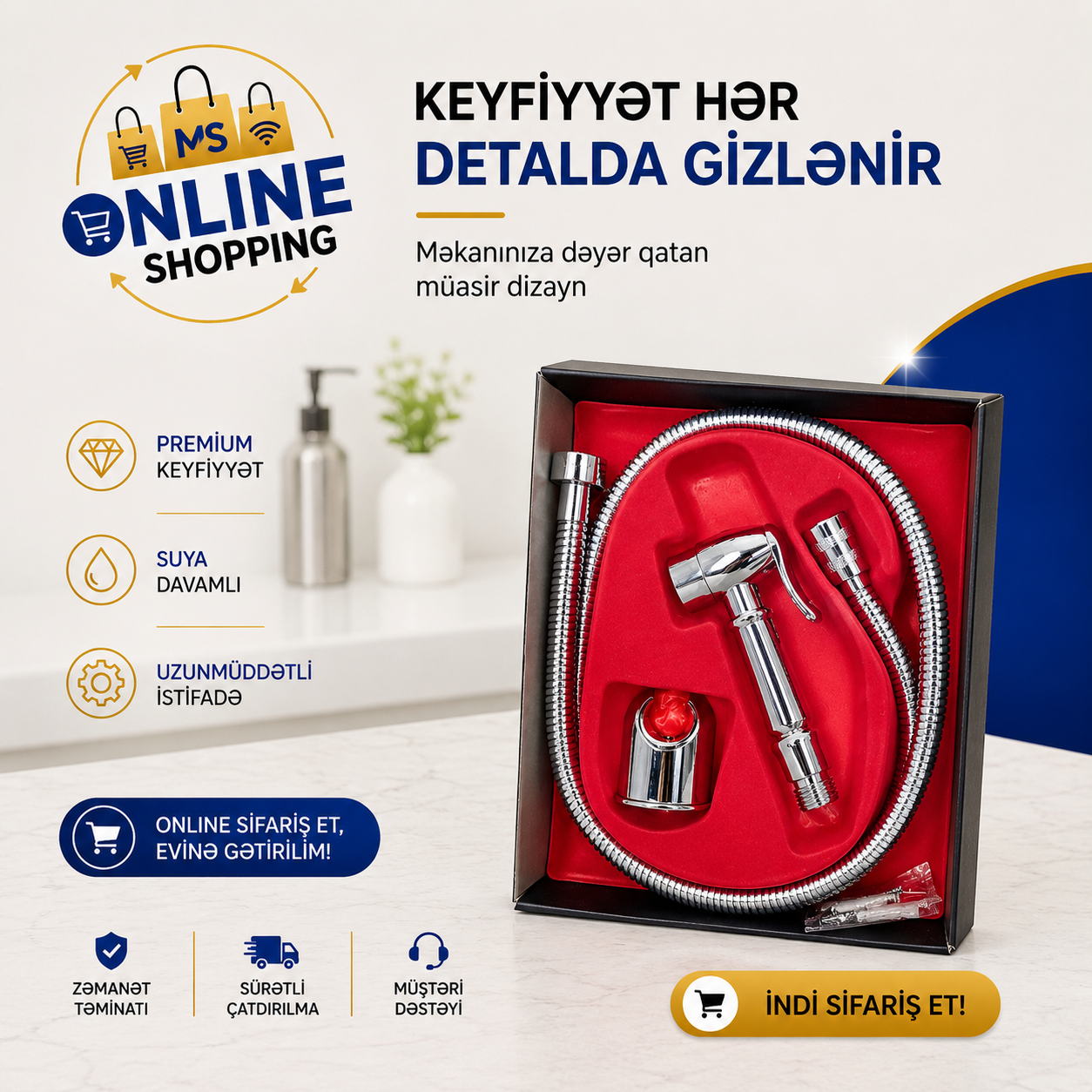 Dairəvi duş başlığı, Gümüşü rəng — şəkil 1