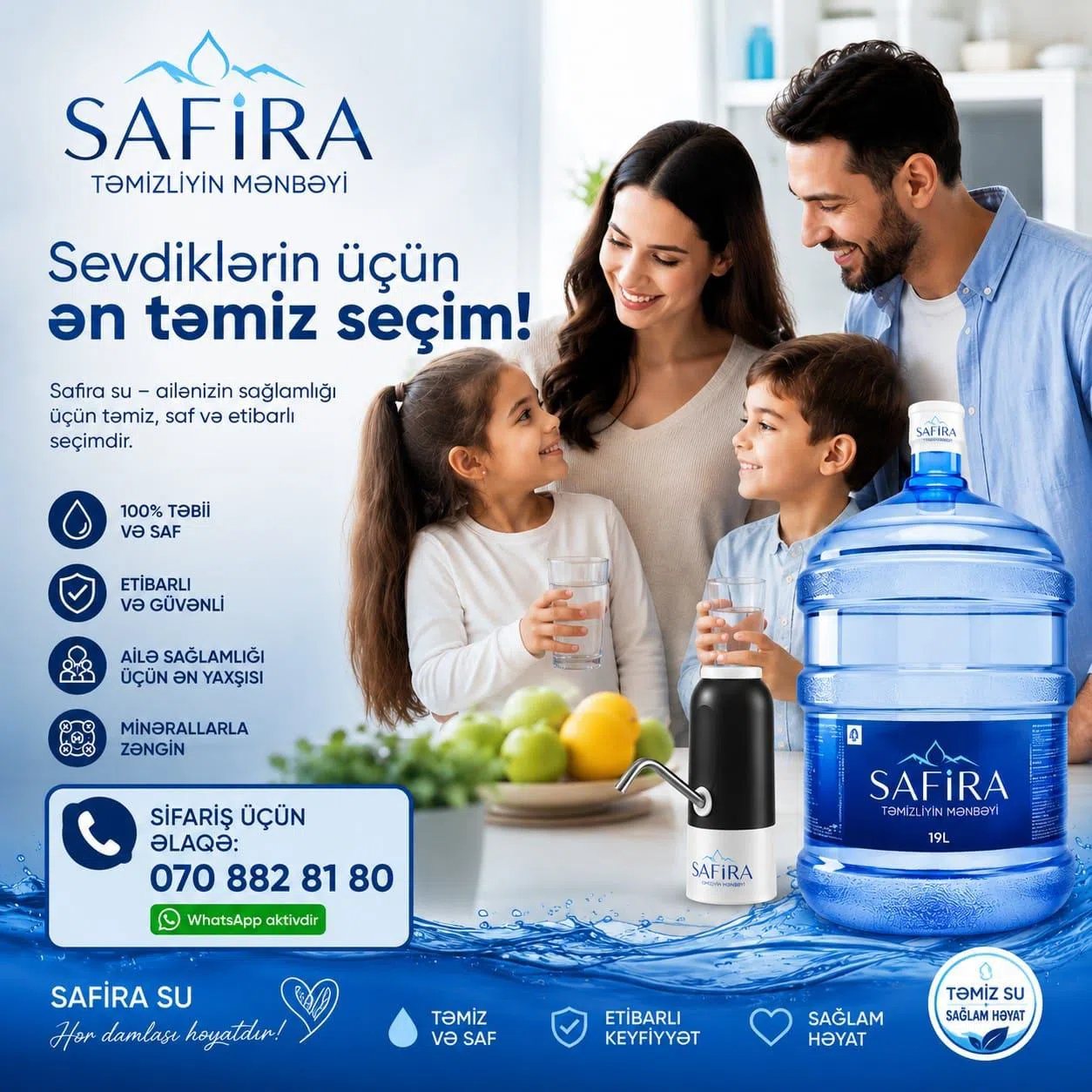 Safira Su - 19 L Təbii Mənbə Suyu — şəkil 5