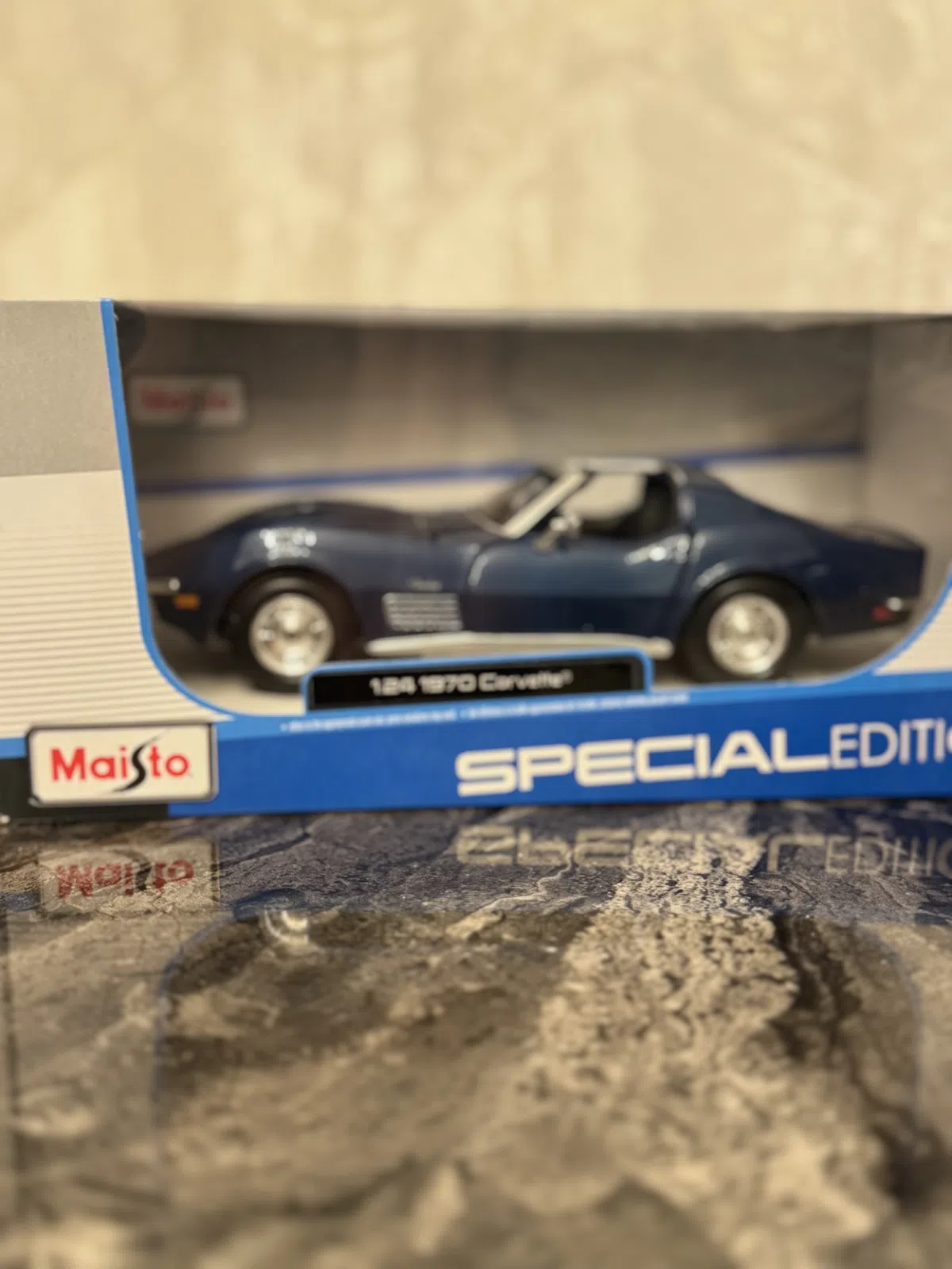 Maisto 1:24 1970 Corvette Blue Static Die Cast Vehicles Coll — şəkil 5