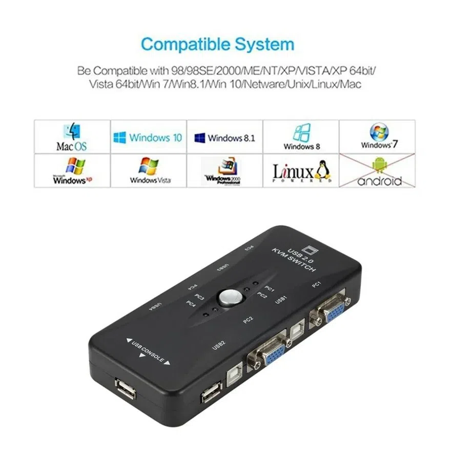 4 Port USB 2.0 KVM Switch — şəkil 6