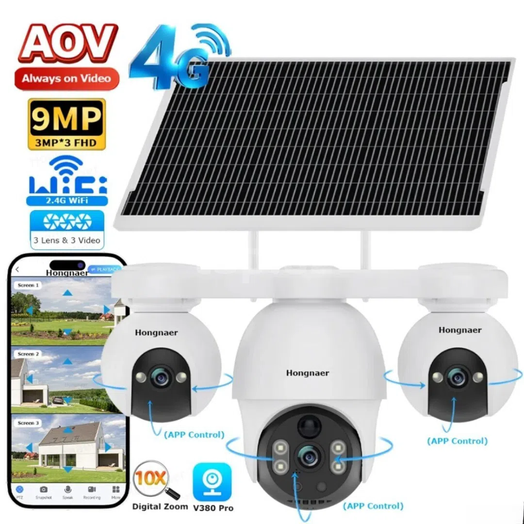 Multivision 4G Solar PTZ 360° Kamera, 12MP 4K — şəkil 1