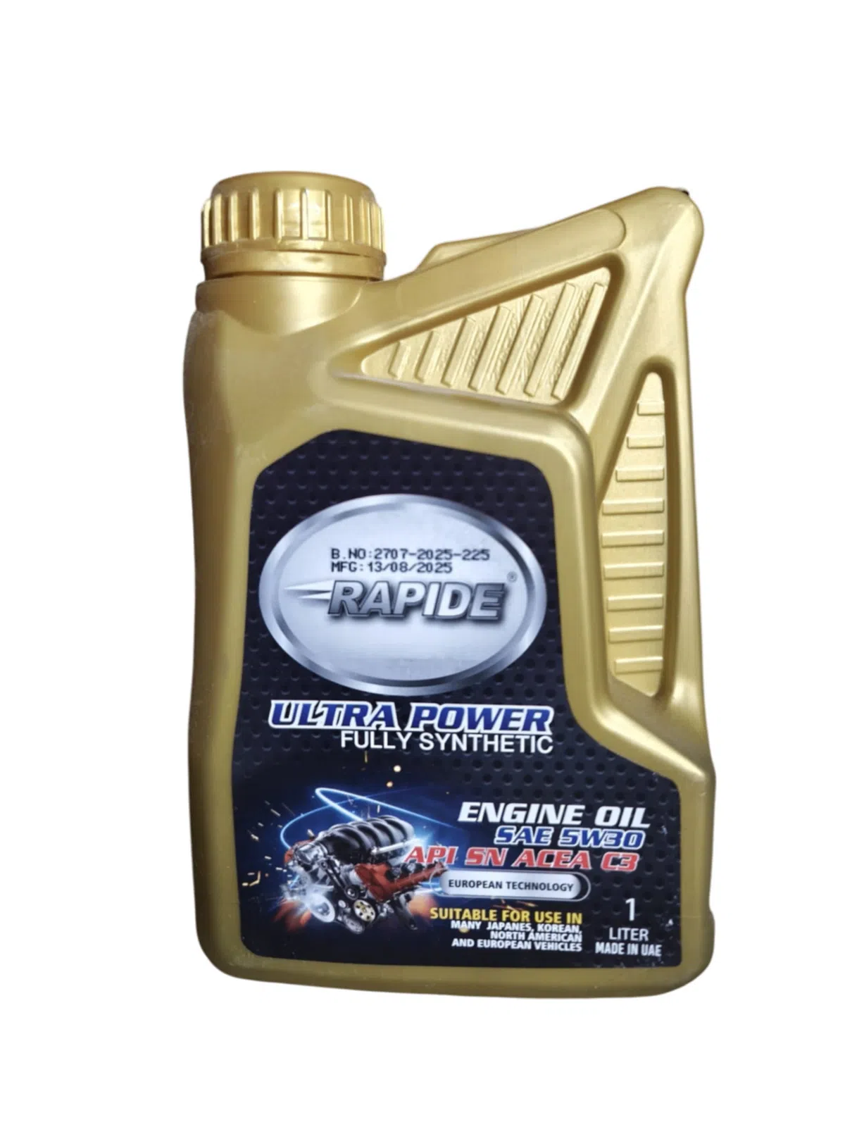 Rapide Ultra Power 5W-30 Tam Sintetik Motor Yağı, 1L — şəkil 2
