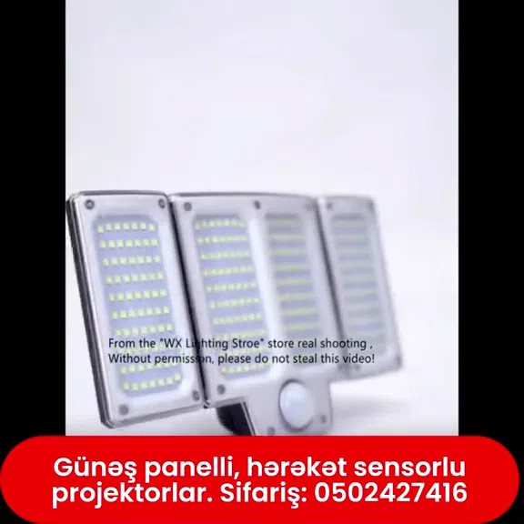 Günəş panelli hərəkət sensorlu LED projektor - Tenderyard