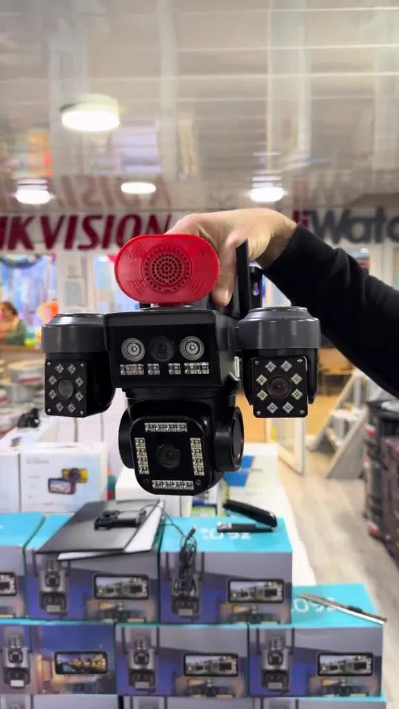4 linzalı solar panel müşahidə kamerası 360° panoramik — şəkil 15