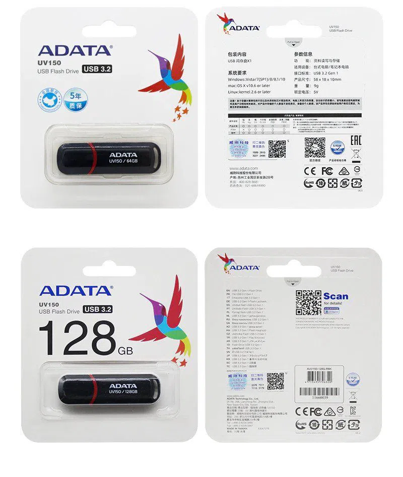 ADATA UV150 USB 3.2 Gen 1 32gb | Black — şəkil 5