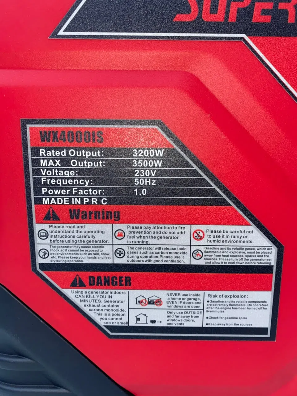 Super Gen WX4000IS İnverter Generatoru 3.2 kVt — şəkil 3