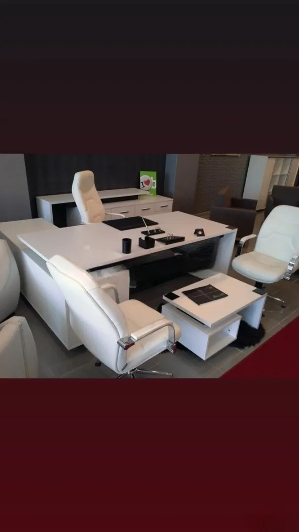 Office furniture set White color - Tenderyard
