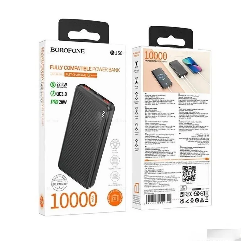 10,000 mAh powerbank, Qara rəng - Tenderyard