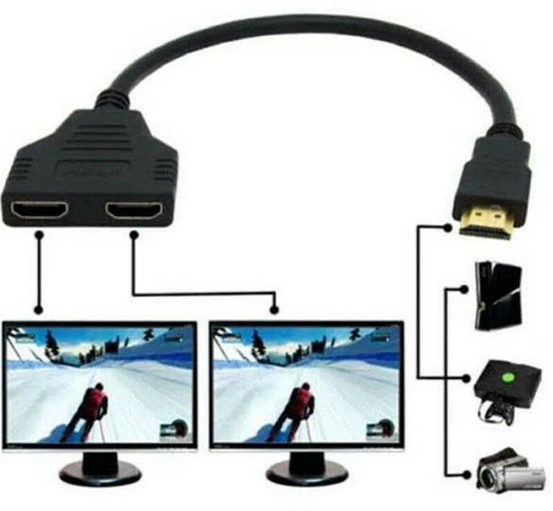 1 Input 2 HDMI Compatible Splitter Cable — şəkil 1