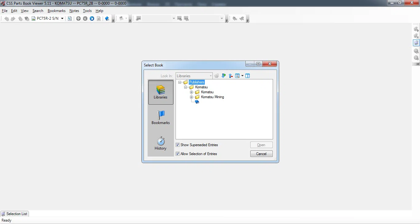 "KOMATSU Europe CSS Parts Book Viewer 5.11" proqramı — şəkil 8