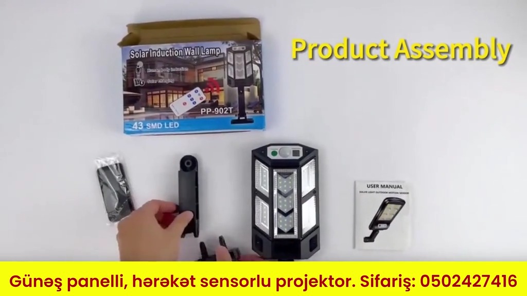 Günəş panelli, hərəkət sensorlu projektor - Tenderyard