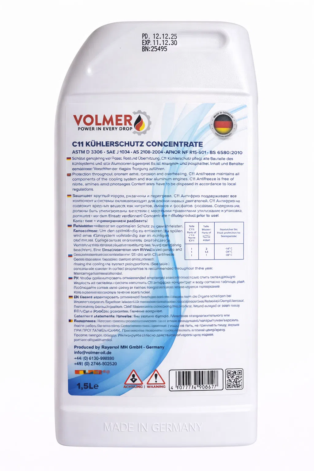 Volmer C11 Yaşıl Antifriz Konsentratı 1.5L