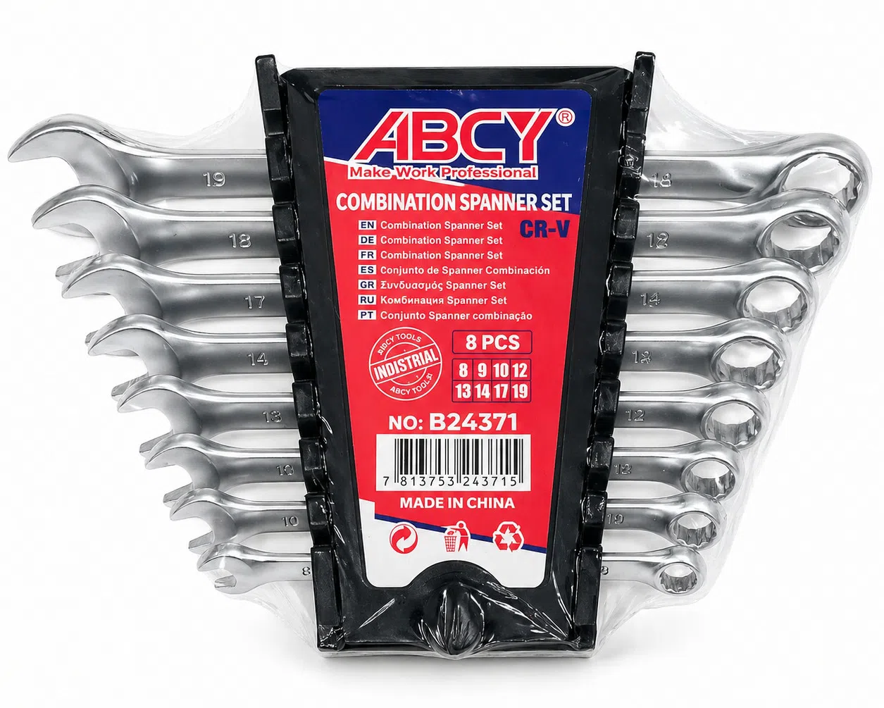 ABCY 24371 Qayka Açar Dəsti 8-19 mm, 8 ədəd