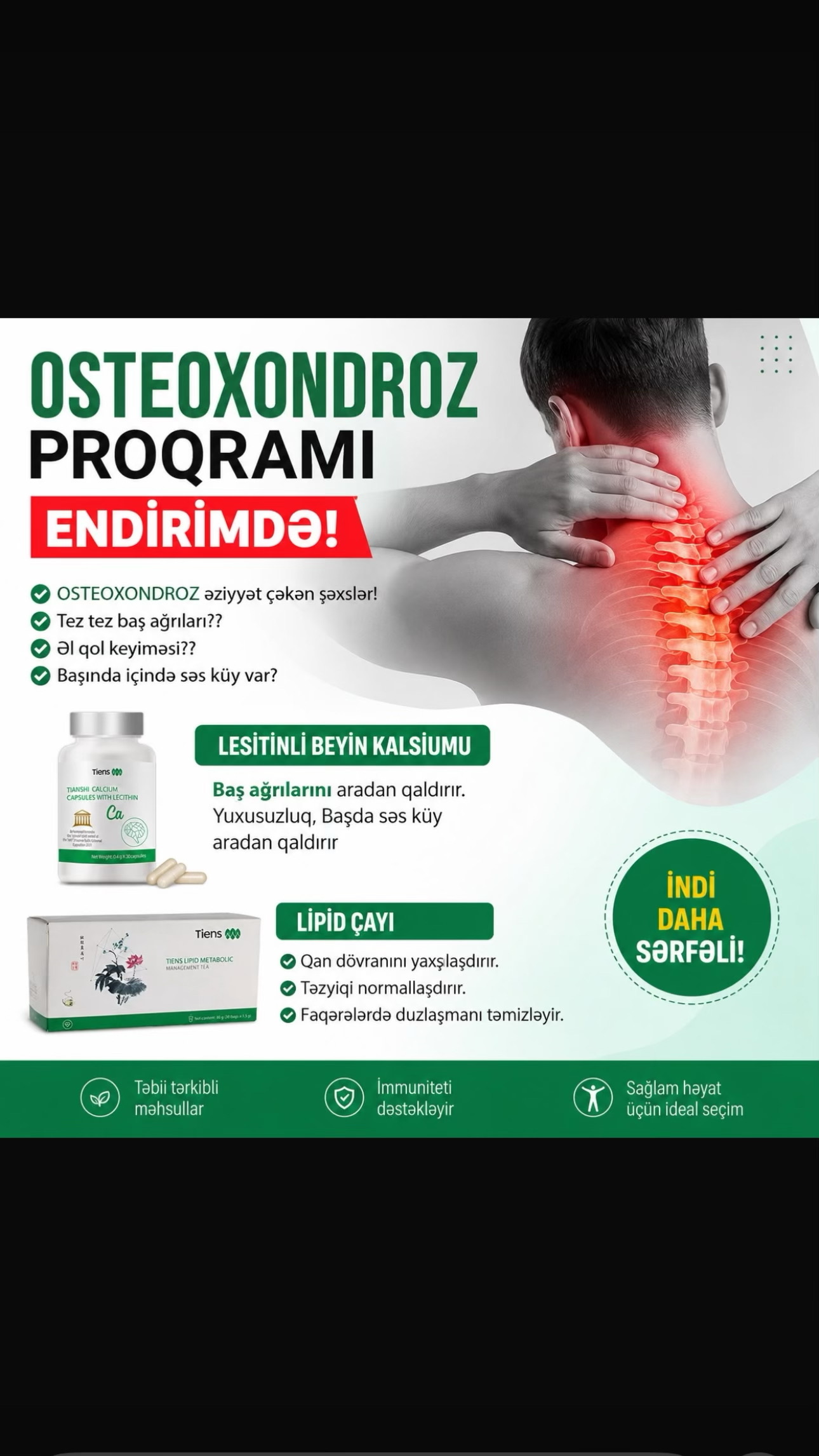 Tiens Osteoxondroz Sağlamlıq Dəsti (Kalsium və Lipid Çayı) - Tenderyard