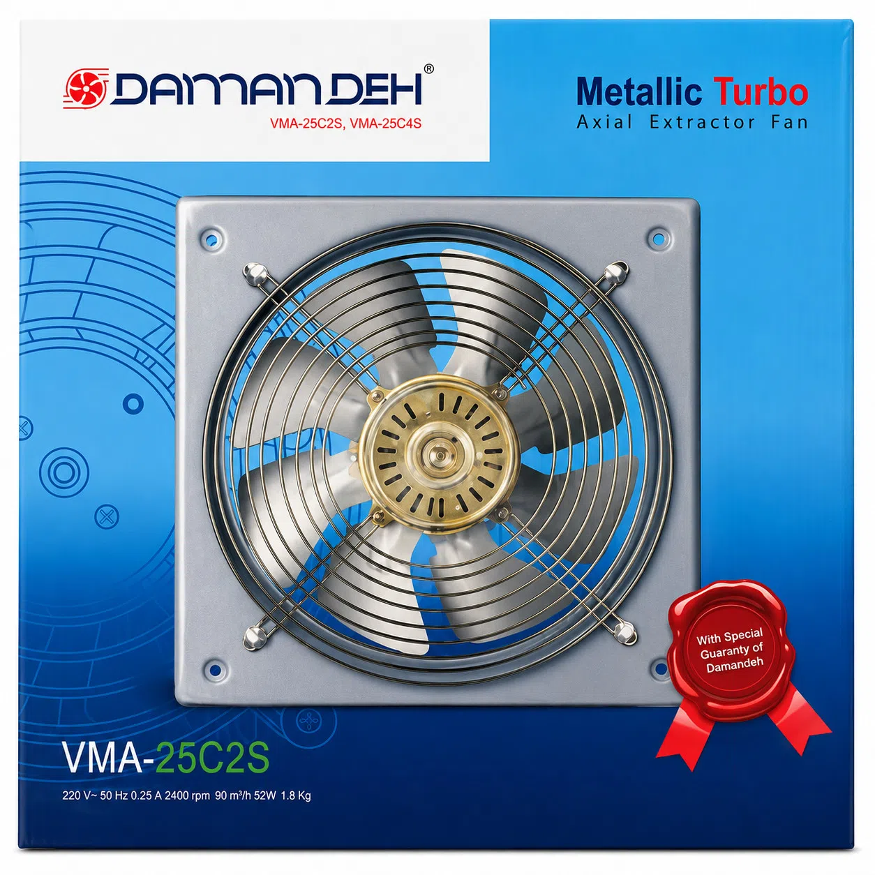 DamanDeh VMA-25C2S Metal Radial Ventilyator 52 Vt — şəkil 3
