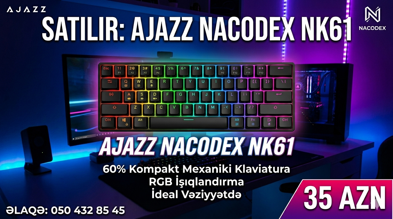 Ajazz Nacodex NK61 Mexaniki Klaviatura - Tenderyard