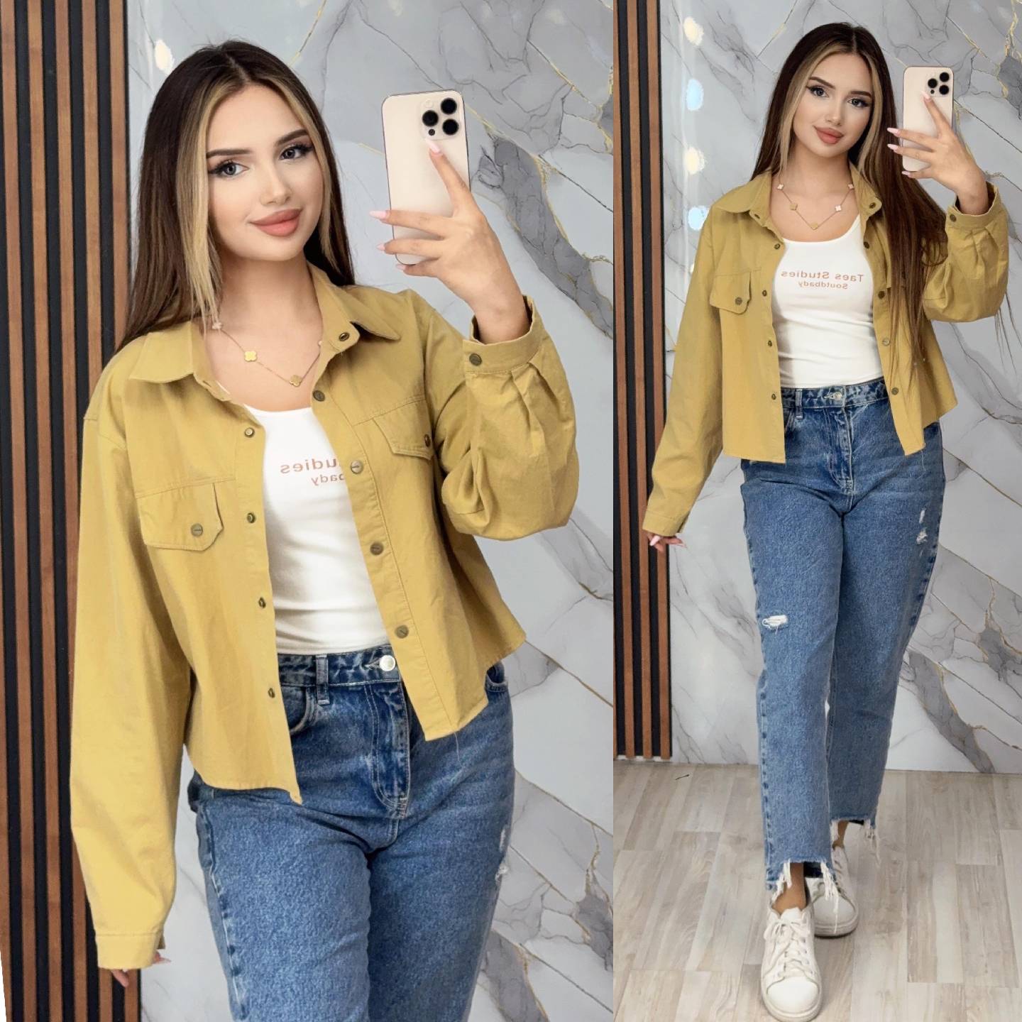Qadın köynəyi, Sarı rəng, Standart ölçü — şəkil 1