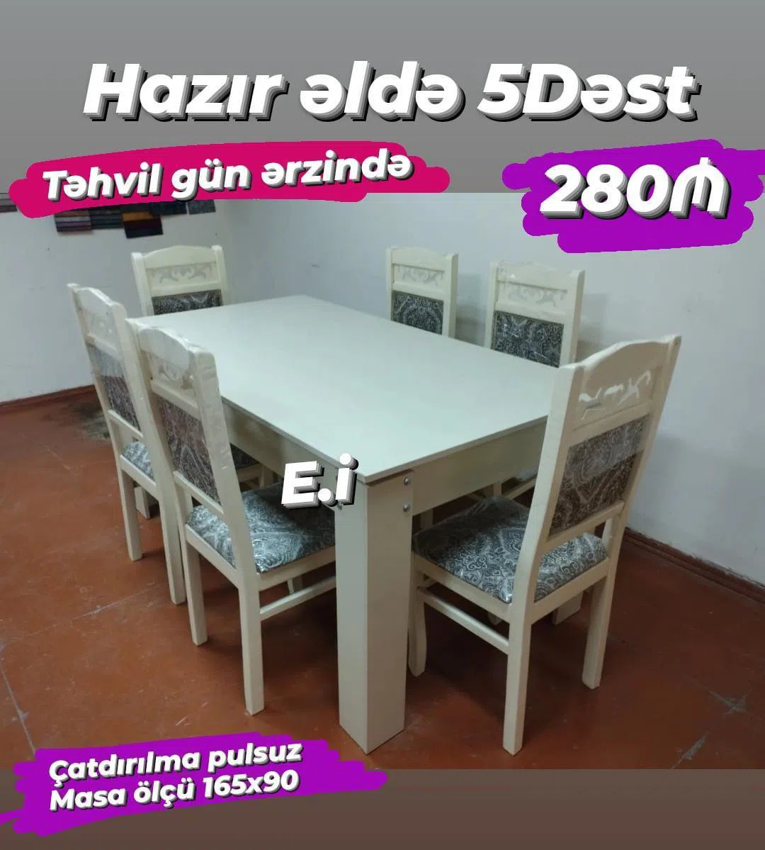 Masa-stul dəsti, Qarışıq rəng — şəkil 1