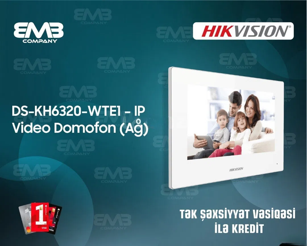 Hikvision DS-KH6320-WTE1 IP Video Domofon (Ağ) — şəkil 1
