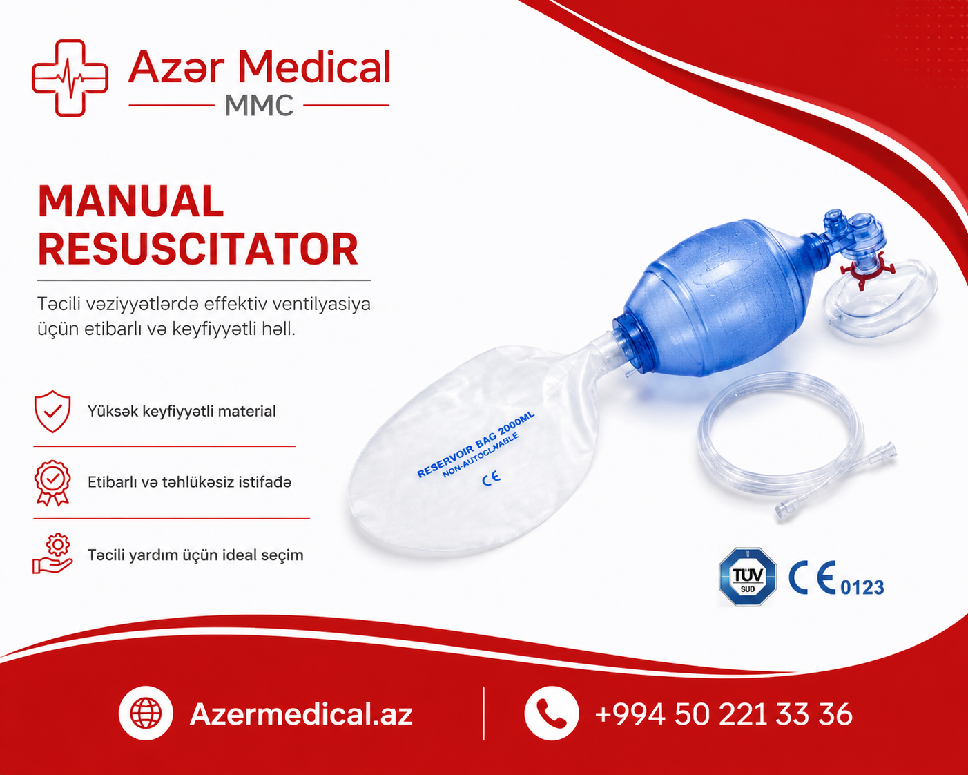 Manual Resuscitator (Ambu torbası) - Azər Medical