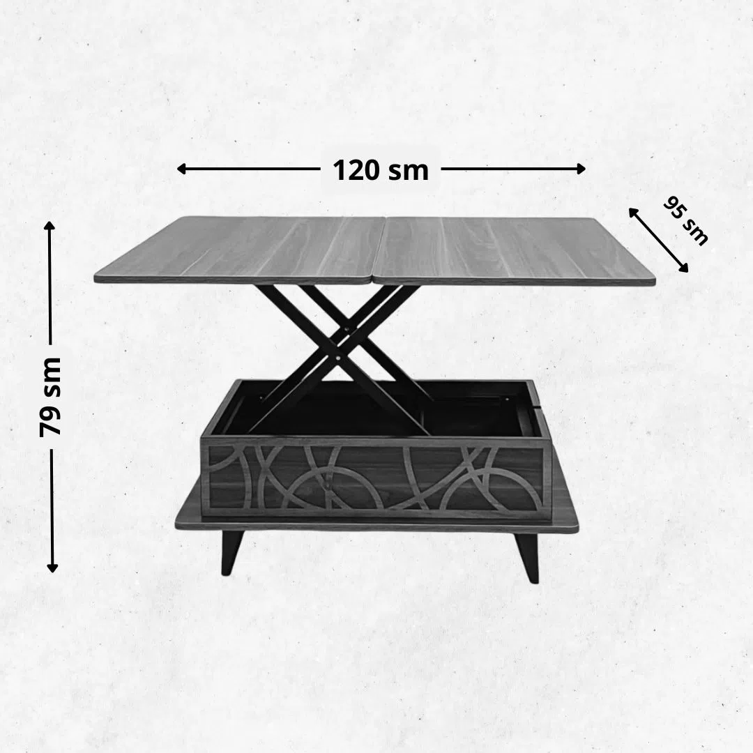 Coffee table Brown color, Transformer - Tenderyard