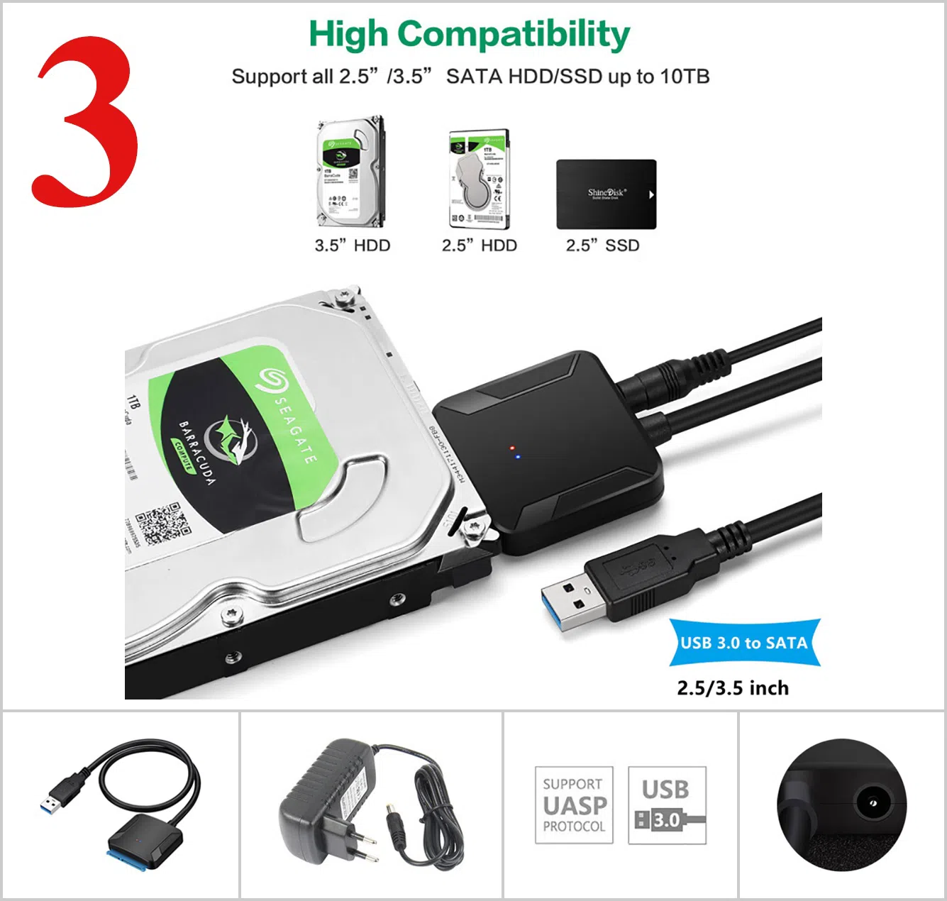 USB 3.0 to SATA HDD/SDD Adapters, Cables & Connectors — şəkil 12