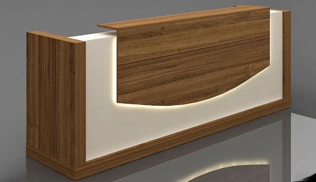 Brown reception desk - Tenderyard