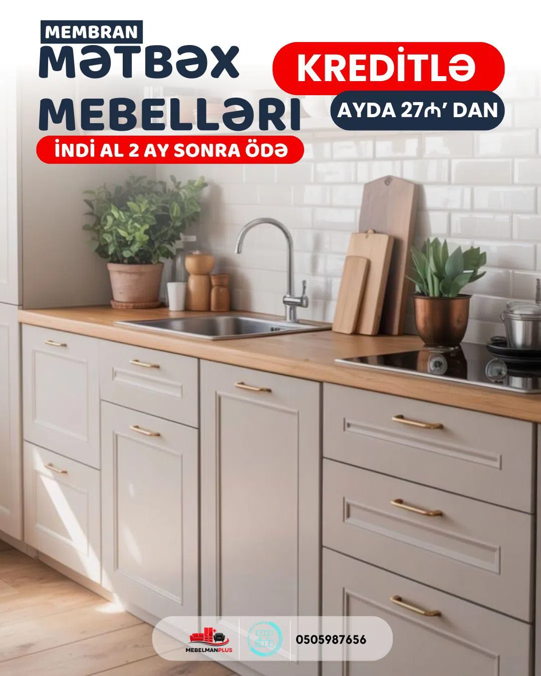 Membran mətbəx mebeli kreditlə — şəkil 10