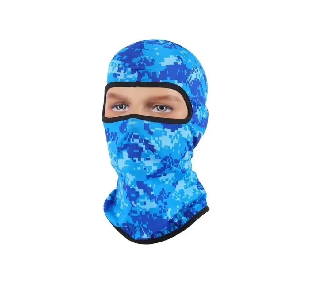 Çoxfunksiyalı mavi rəqəmsal kamuflyaj balaklava maskası