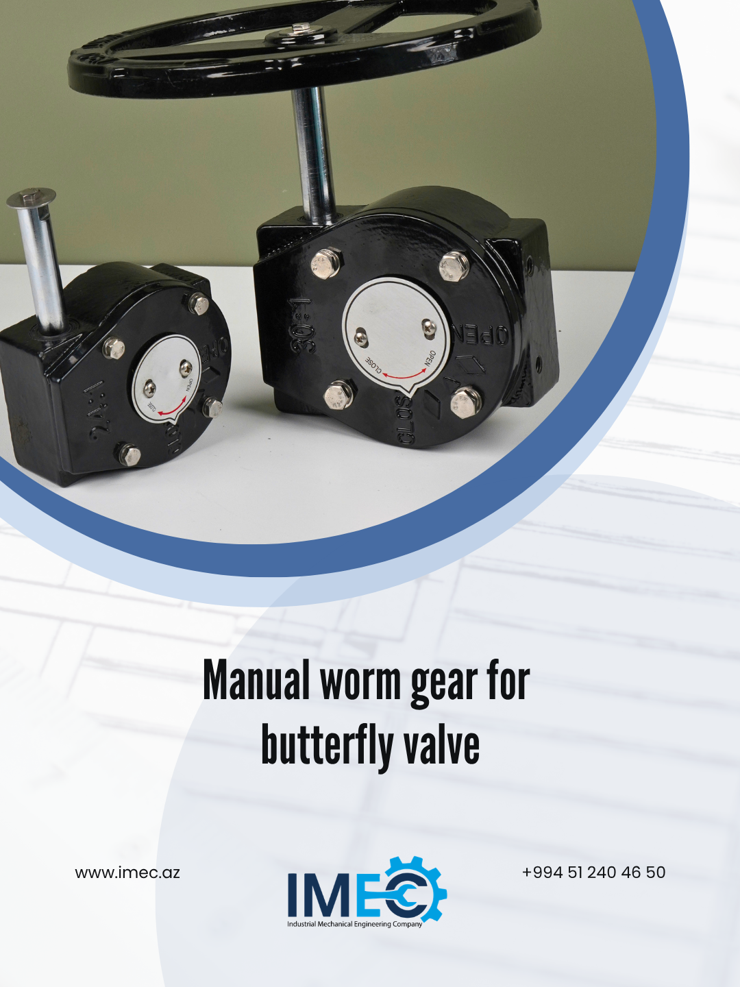 Manual worm gear for concentric butterfly valve — şəkil 1