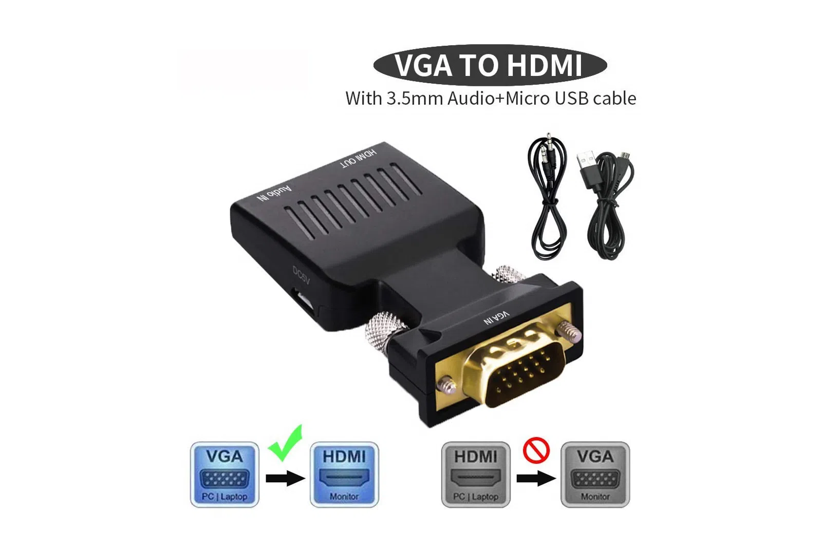 VGA to HDMI Converter Adapter — şəkil 6