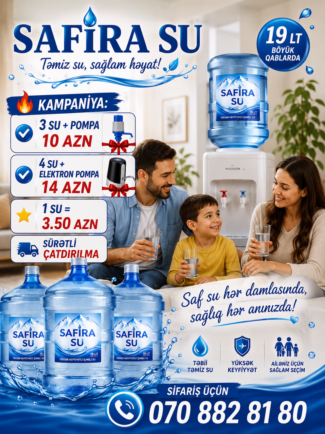 Safira Su - 19 L Təbii Mənbə Suyu — şəkil 4